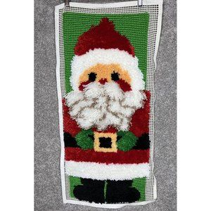 VTG Christmas Latch Hook Wall Hanging Santa Classic Retro Old Fashion Completed